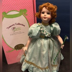 Paradise Galleries Porcelain Doll with Green Dress